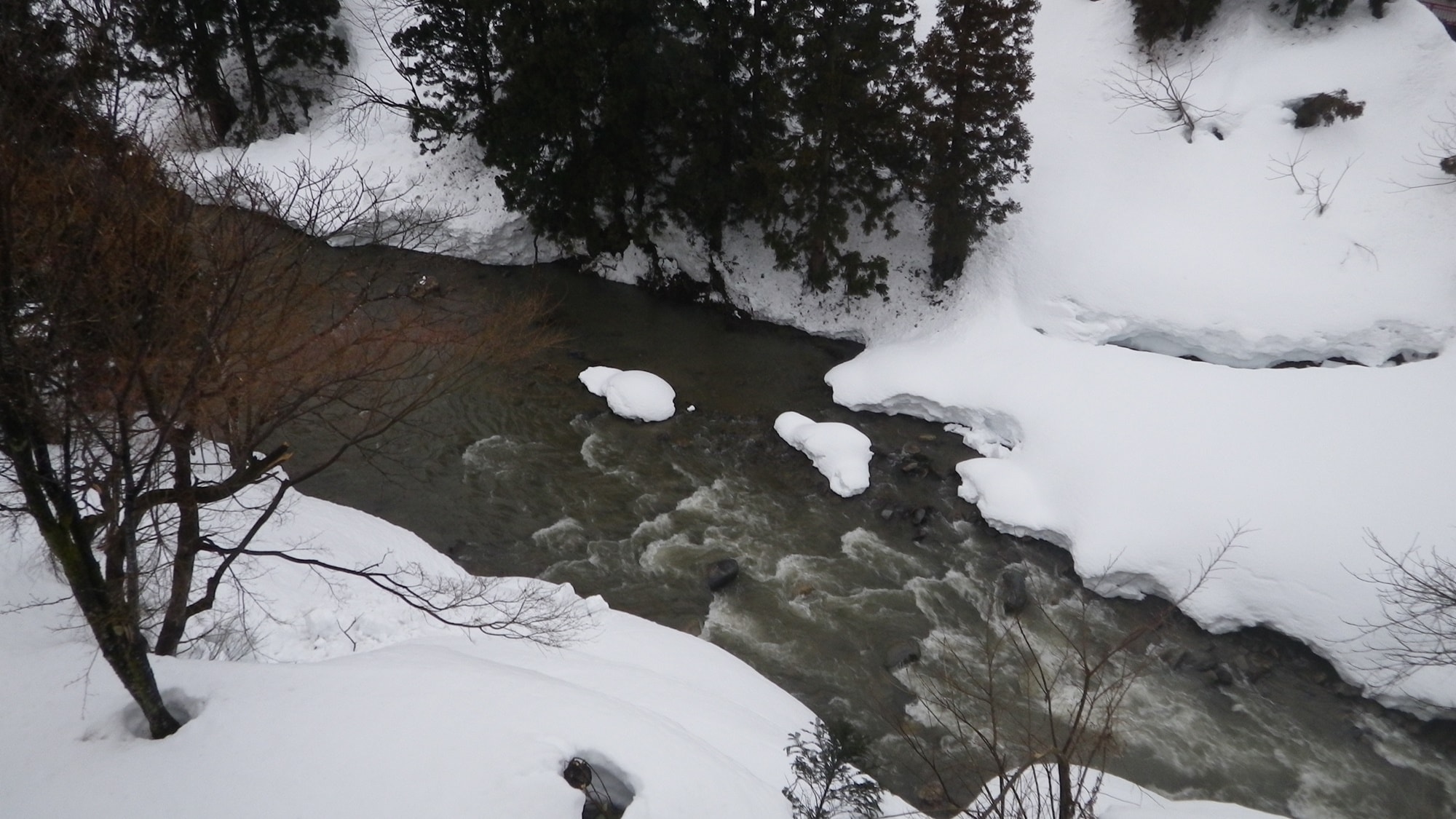 *View from the room/In winter, you can enjoy the snowy scenery outside the window.