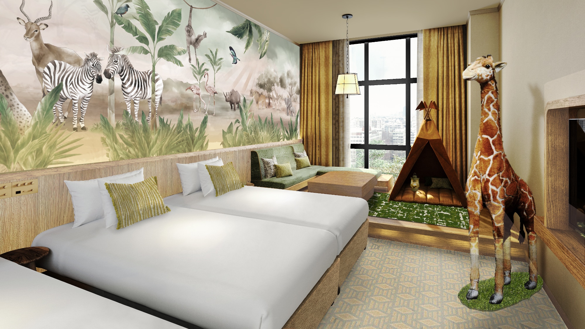【Safari Room】高級三人間（圖片視角）
