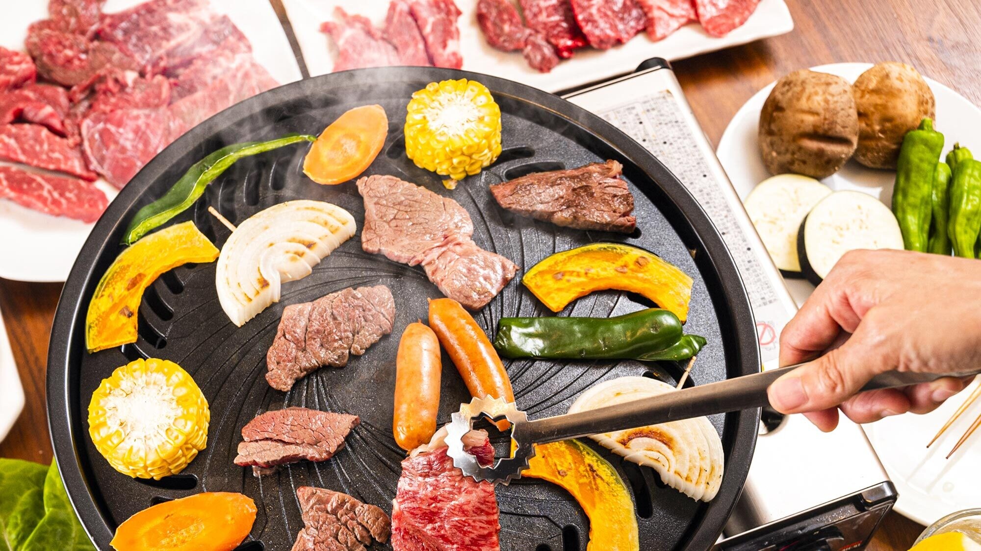 대자연에서 야외 BBQ