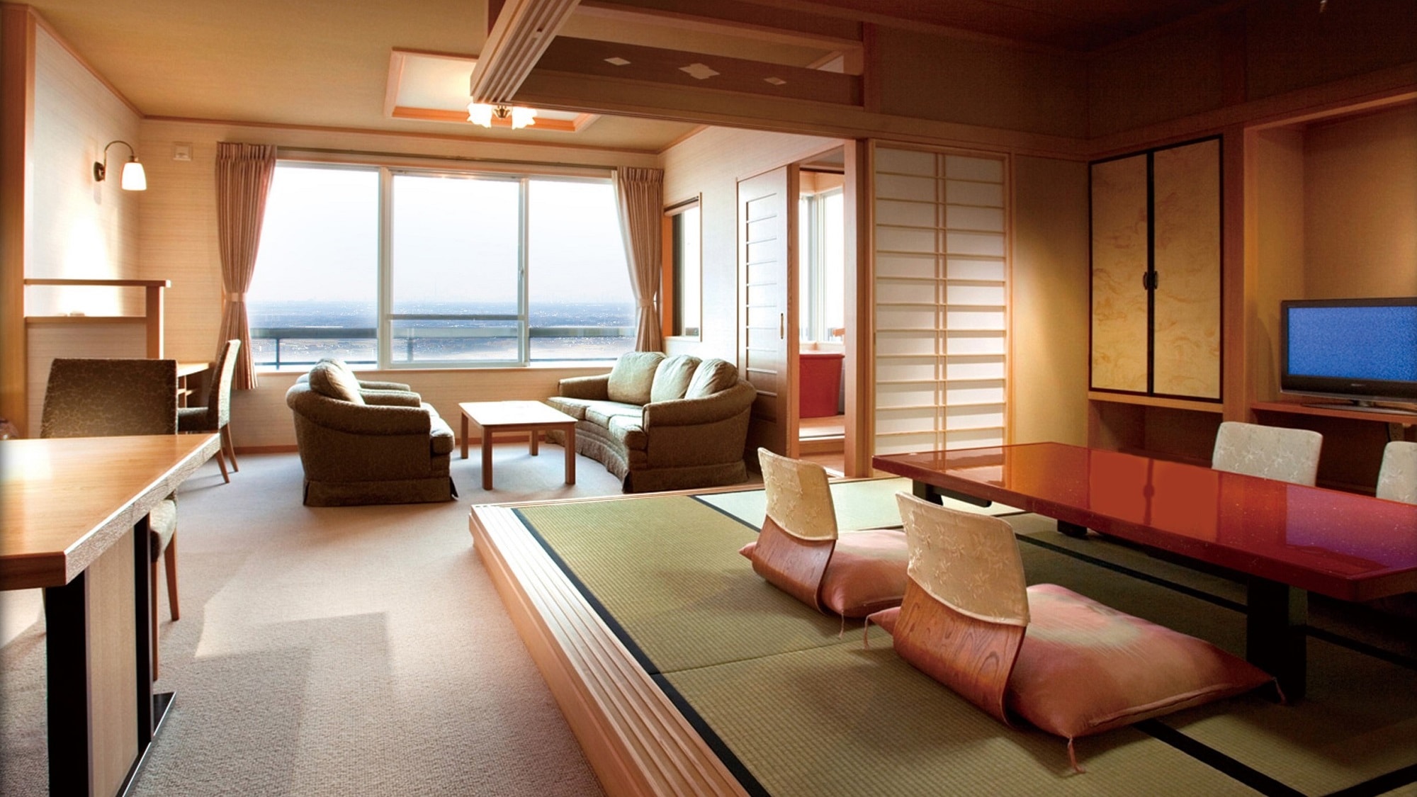 Panoramic bath, 10 tatami Japanese-style room + living room, panoramic view (non-smoking)