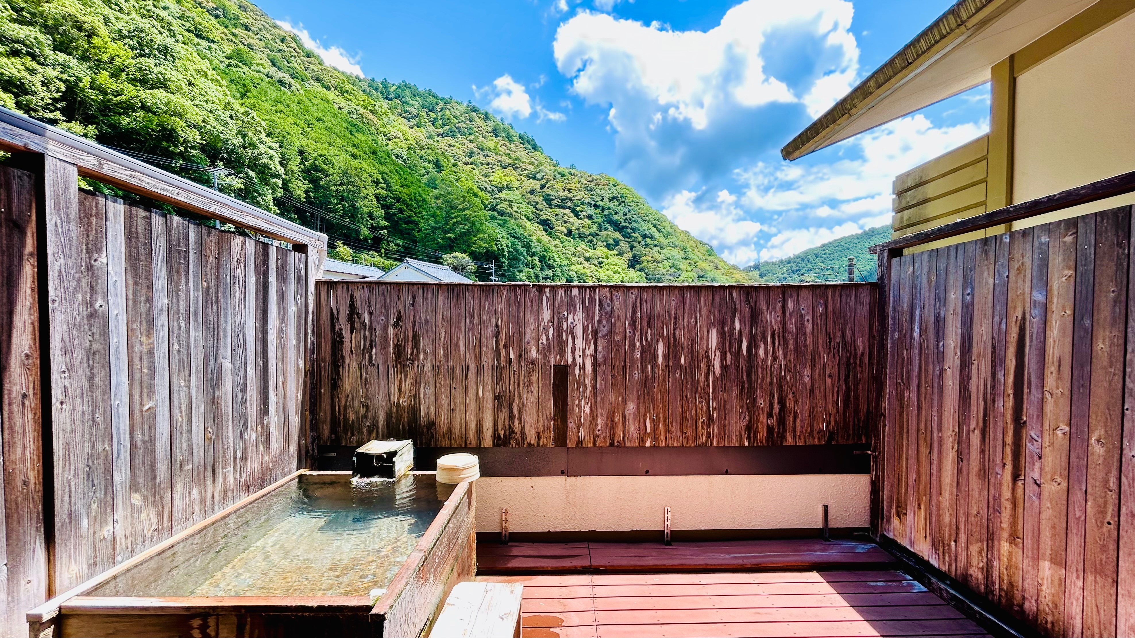 [Non-smoking] Western-style room with open-air bath with natural hot spring water (mountain side)