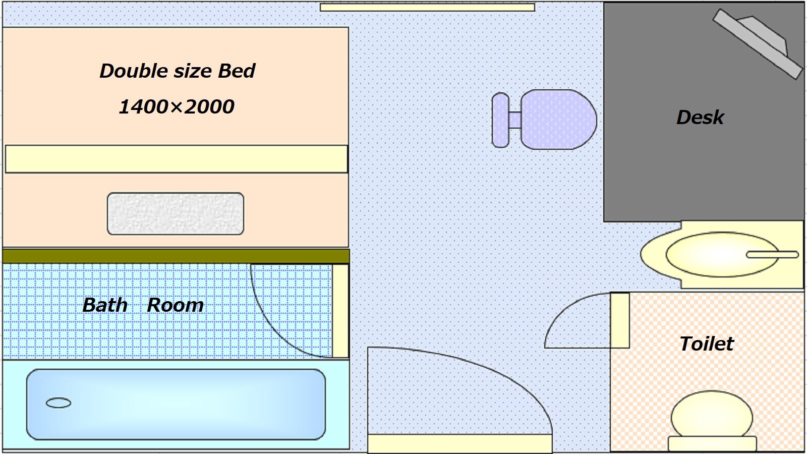 Deluxe single room floor plan