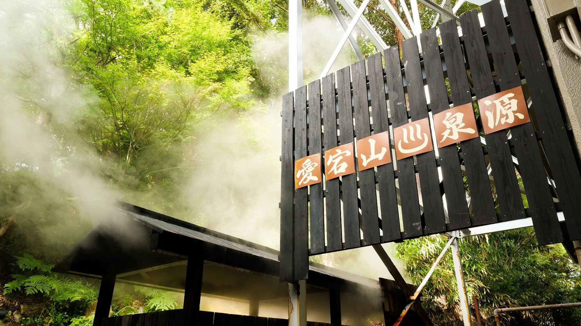 Atagoyama spring source as seen from the guest room corridor