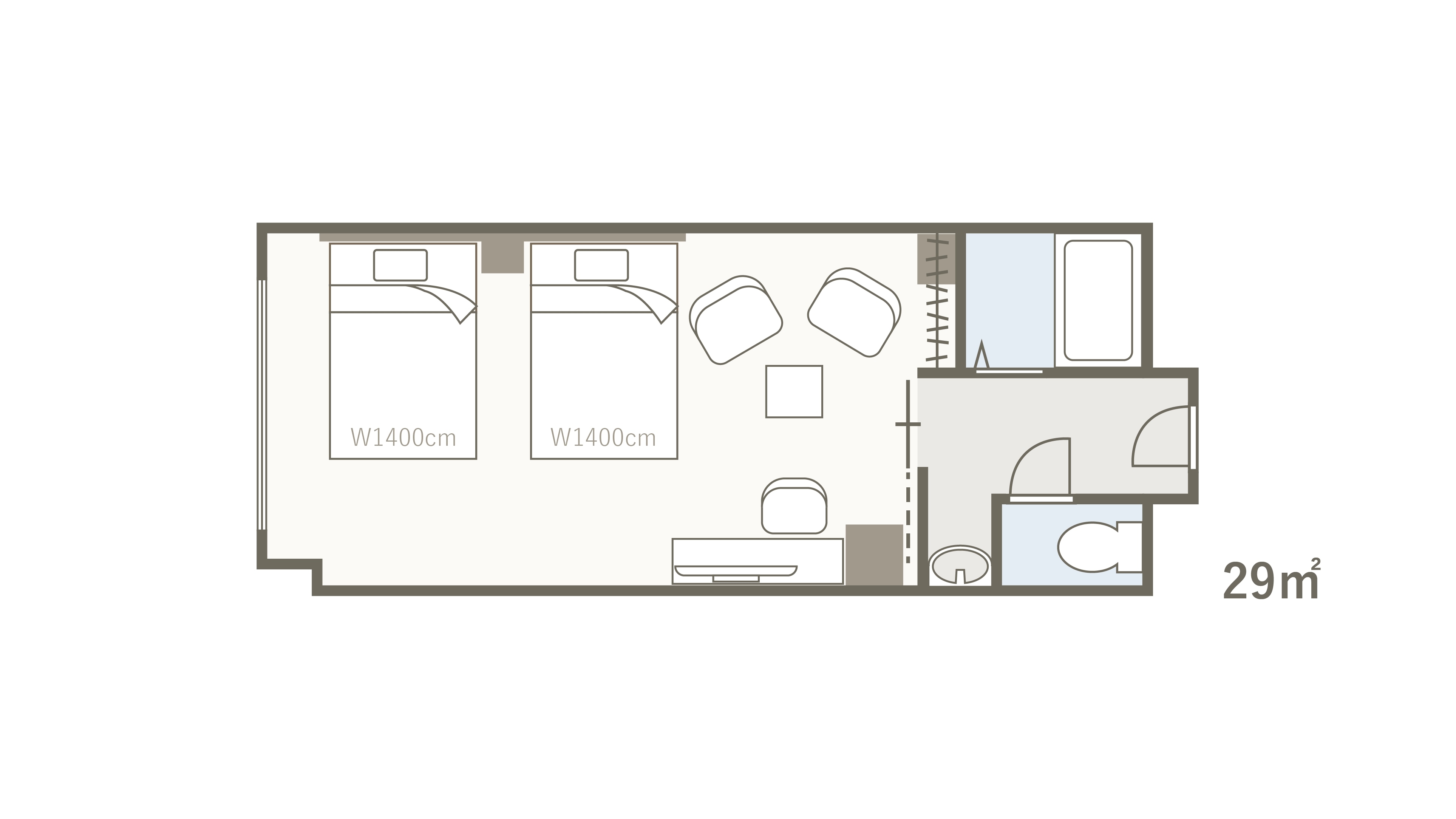 Superior twin floor plan
