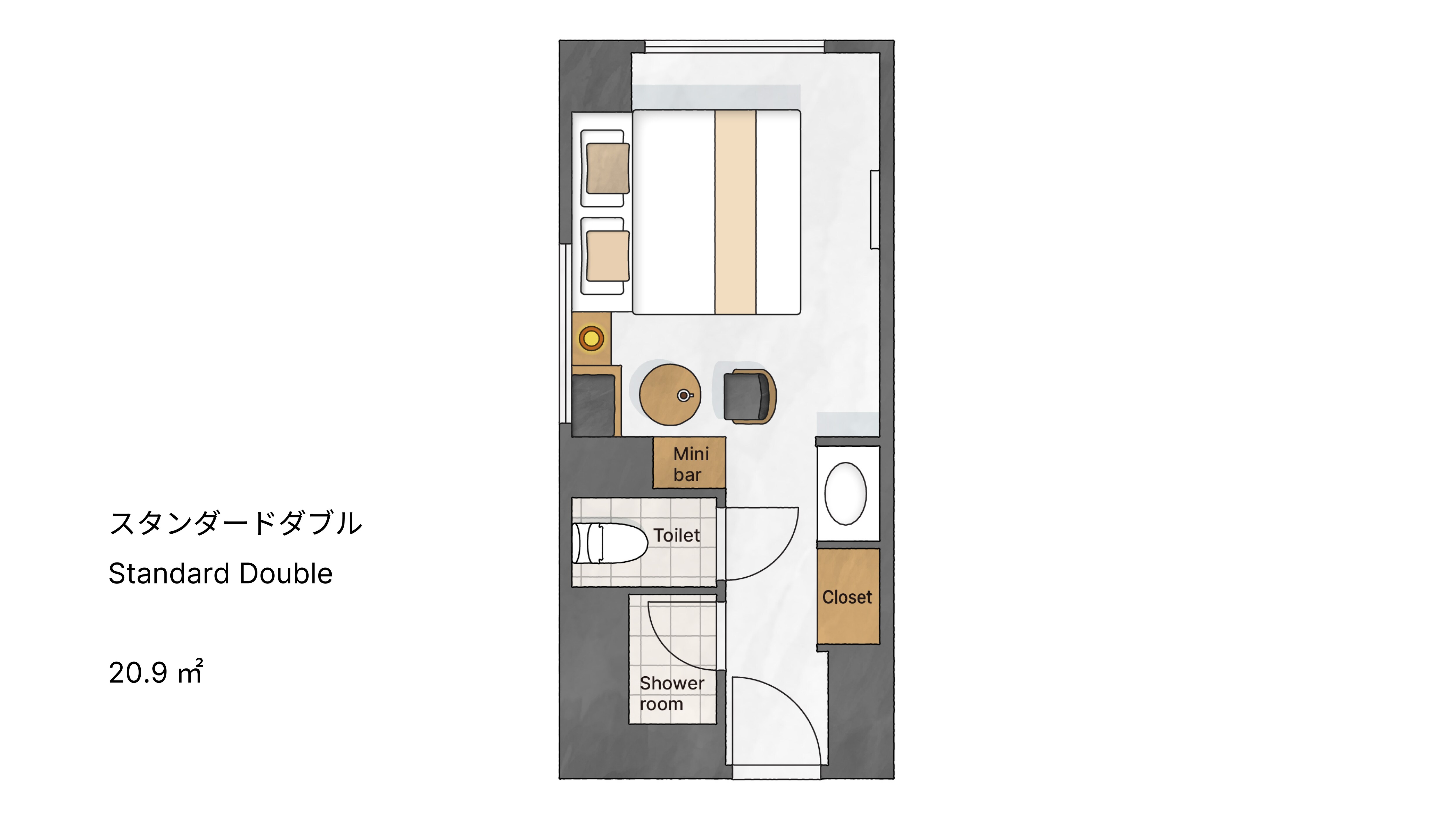 Example of a Standard Double Room Layout