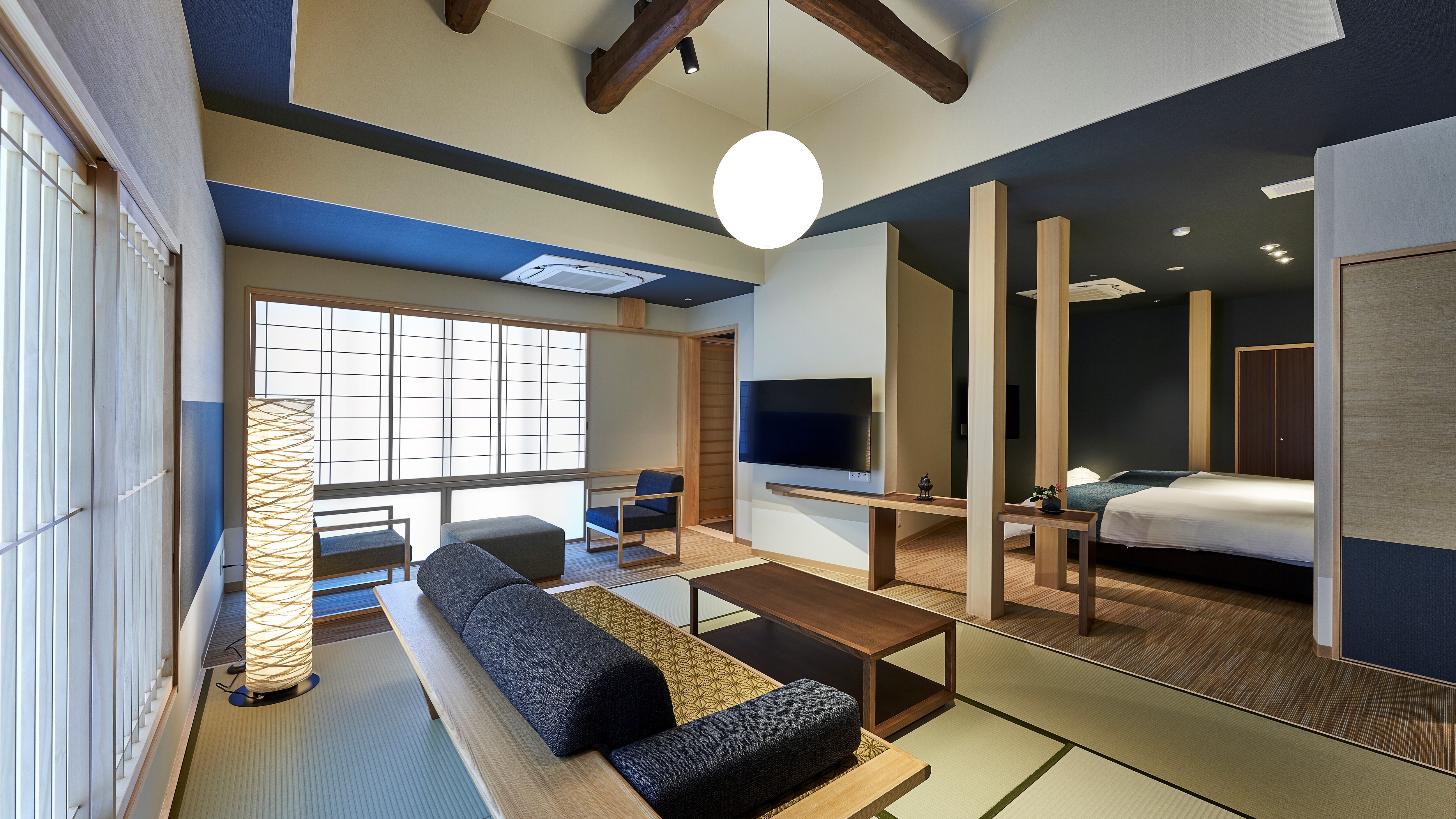 Japanese modern x beamed special room [with natural hot spring + bed]