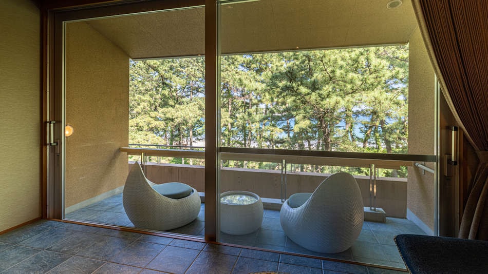 Japanese-style modern guest roomExecutive twin "Hamane hamane"Balcony