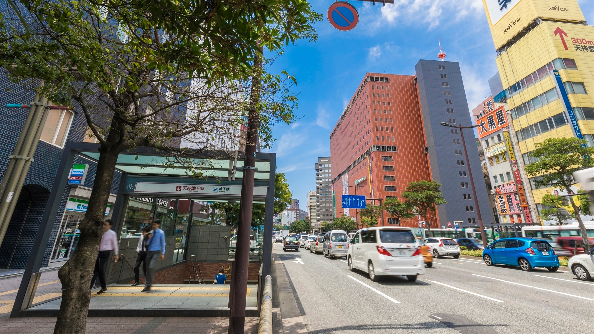 3 minutes walk from Tenjin Underground Mall "West 12C Exit"