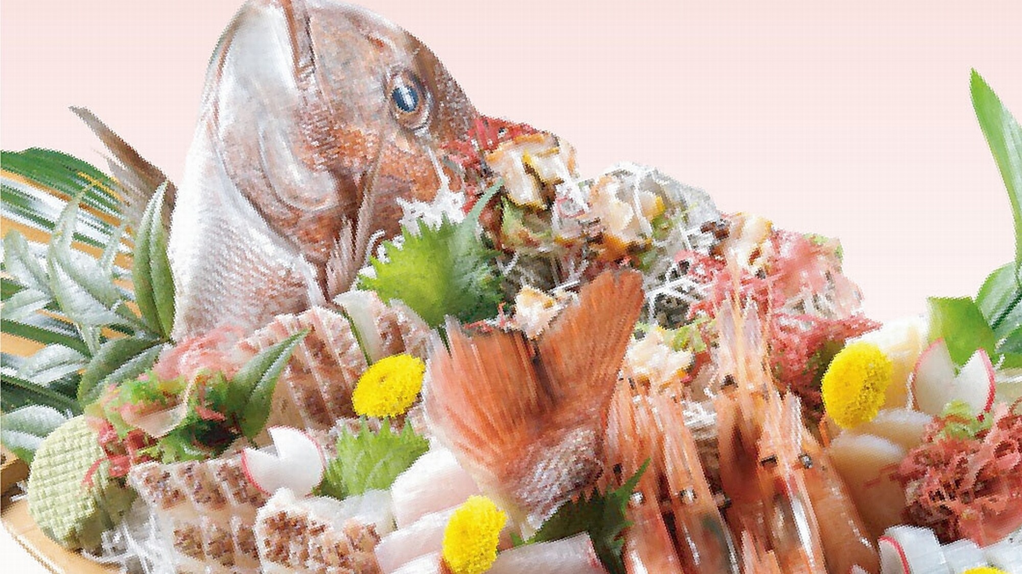Sea bream, sweet shrimp, and seasonal fish loaded with sea bream and sea bream! *The photo is for 5 people.