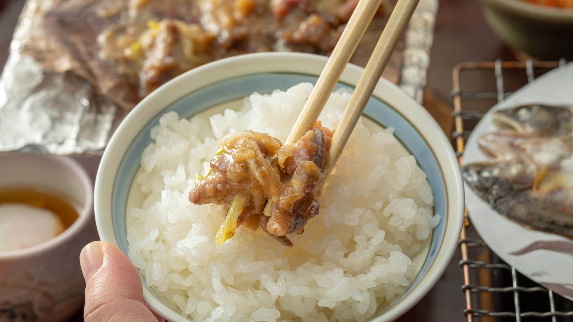 [Breakfast] Our miso is also homemade and goes perfectly with the flavor of the Hida beef.