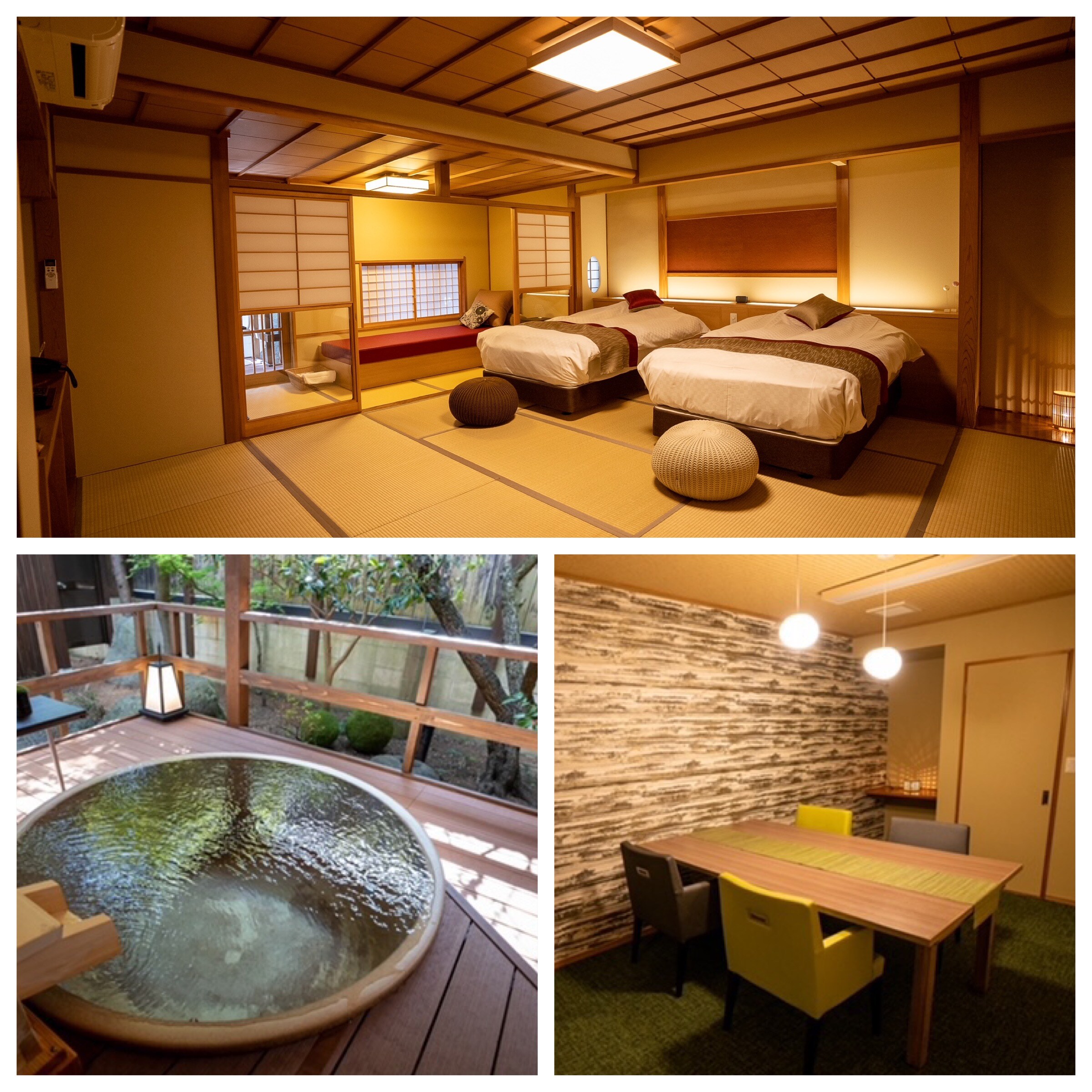 Japanese-Western style room with open-air bath and dining