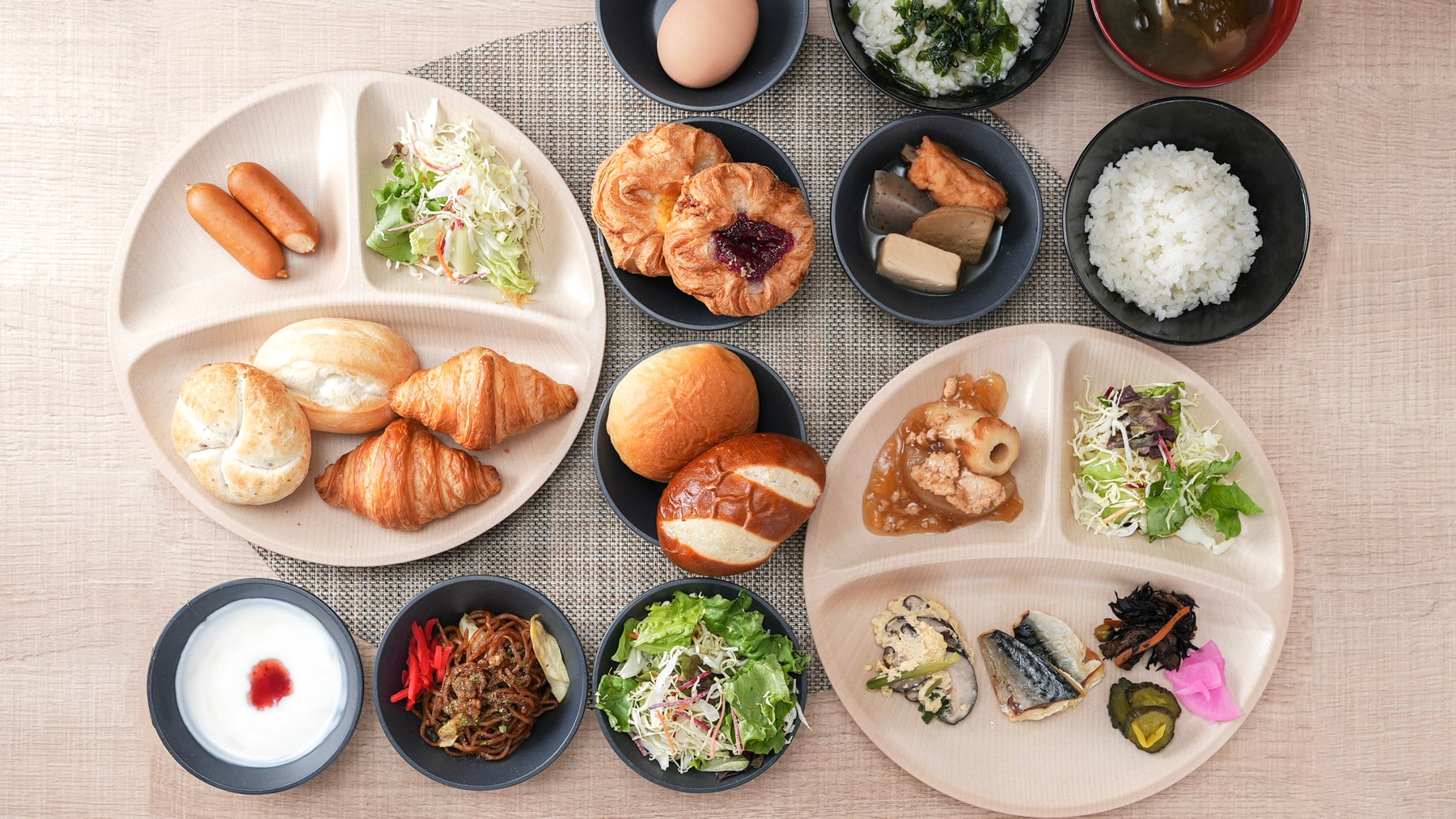 健康朝食盛り付けイメージ