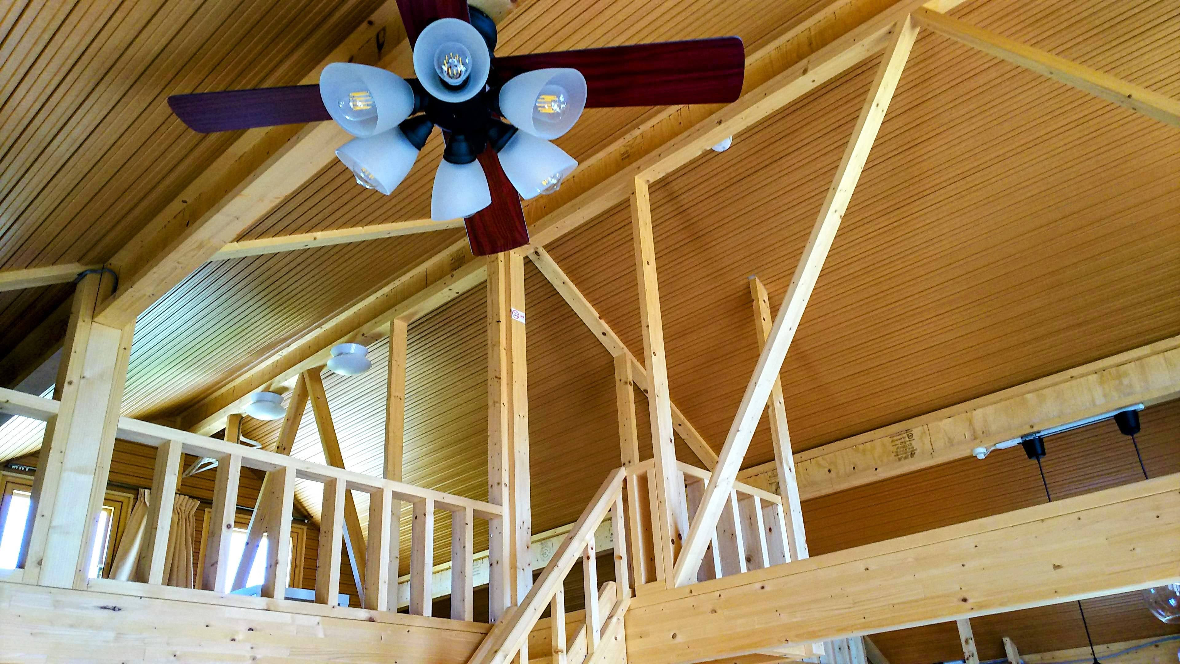 Each cottage has a loft