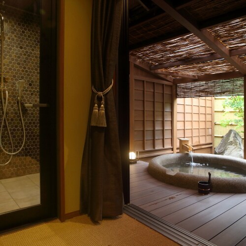 Room with open-air bath on the 1st floor, Mokubei-no-ma, open-air bath