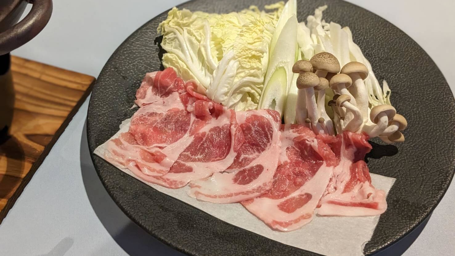 Dinner was Kagoshima black pork jabu-shabu