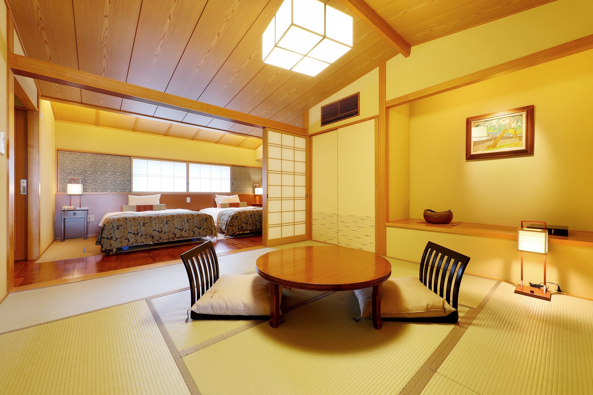 3rd floor Japanese-Western room with indoor hot spring bath "Shirakata" Living room
