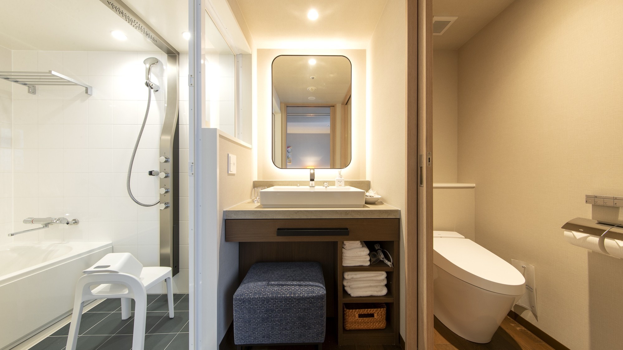 Separate type (twin) bathroom, washroom and toilet
