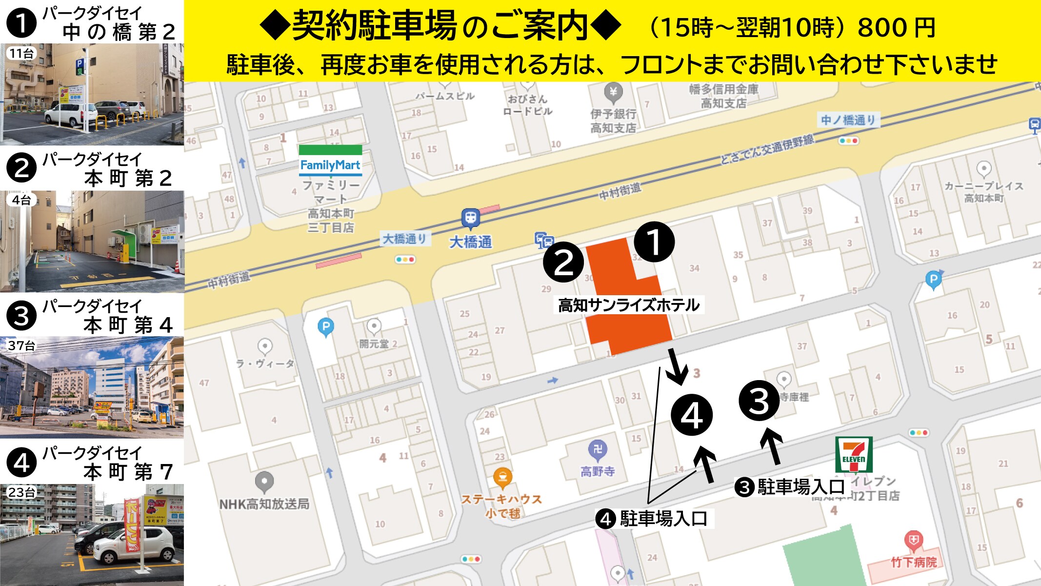 Guidance of contract parking lot