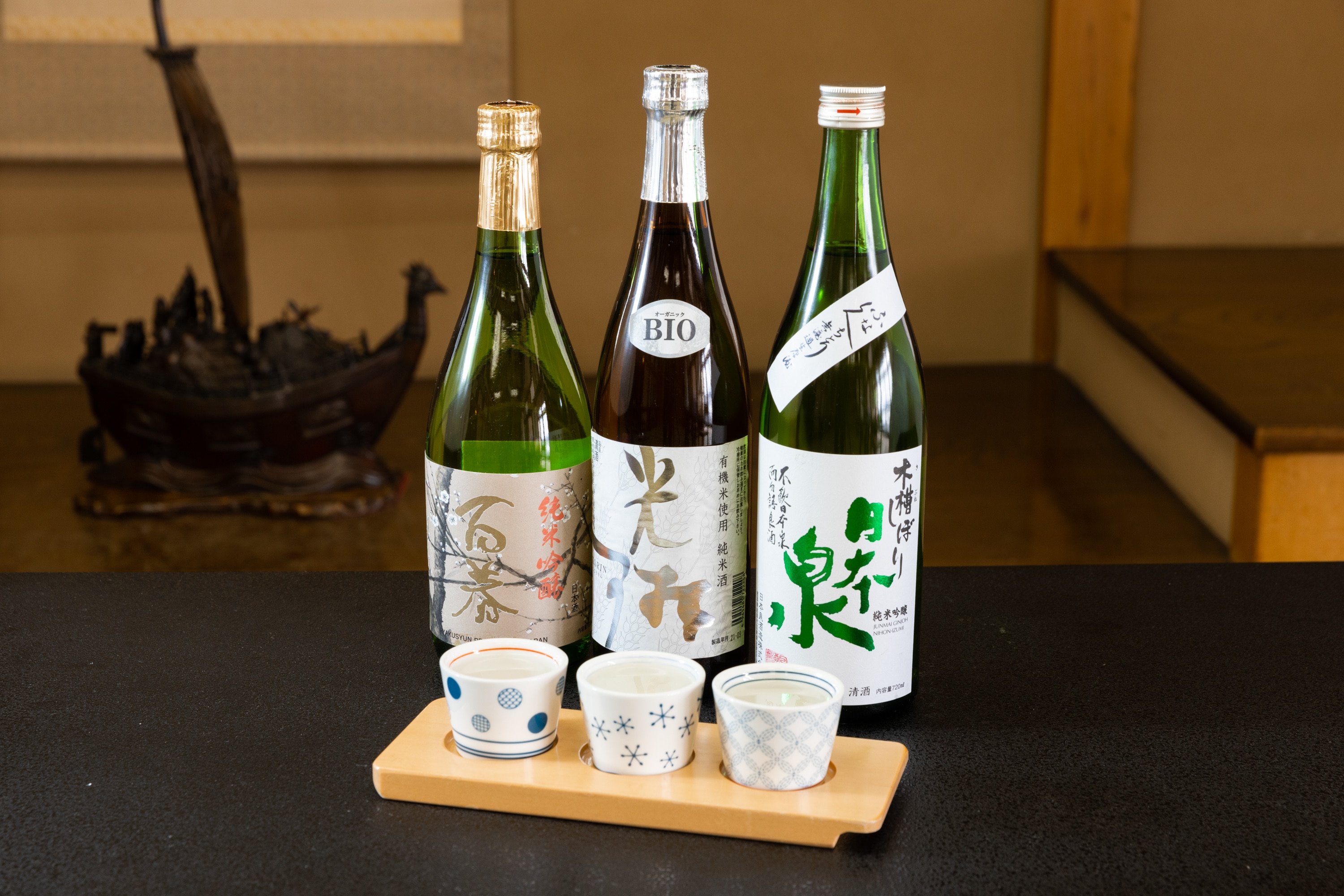 當地酒的品嚐比較：長良川三種酒