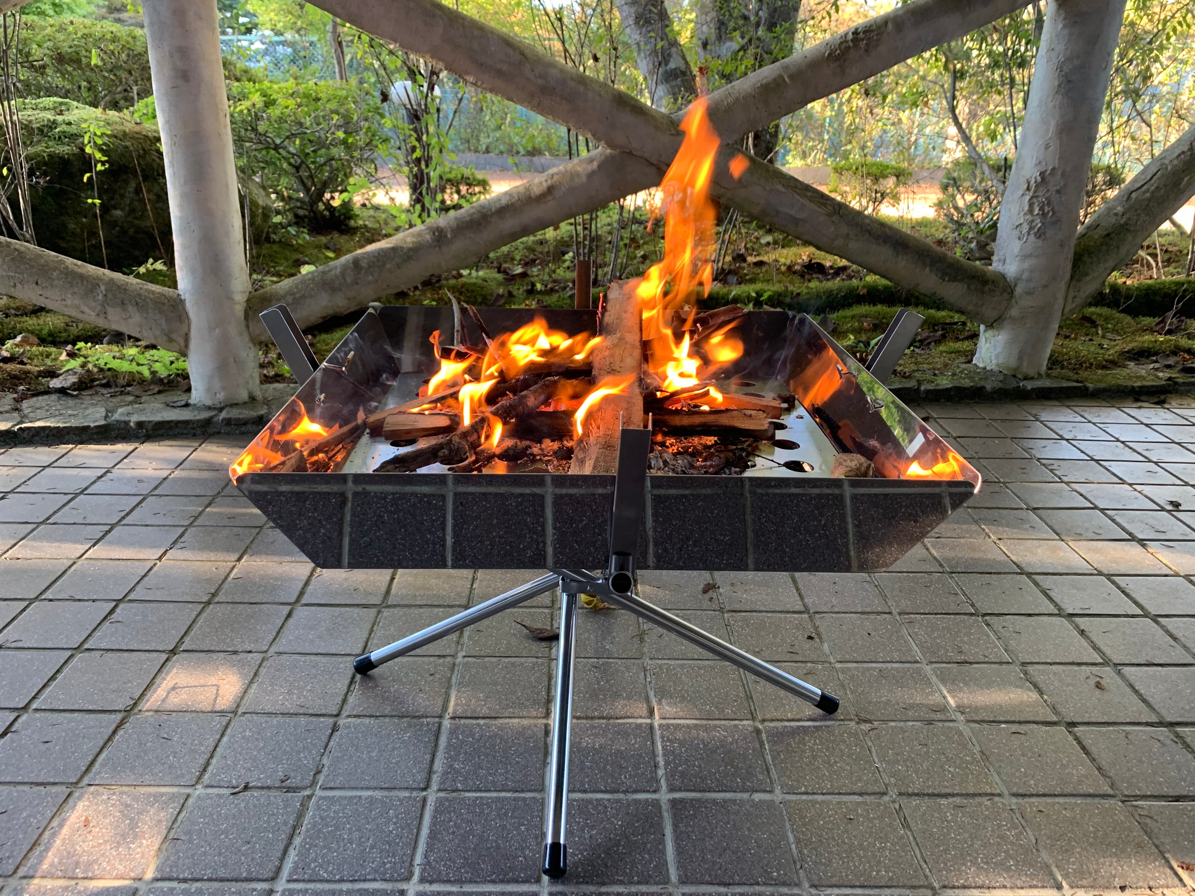 Relaxing time by the bonfire