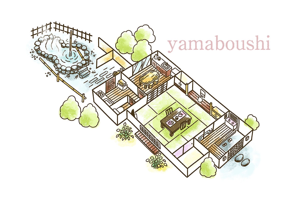 Detached guest room [Yamahoshi] 10 tatami Japanese-style room with open-air bath
