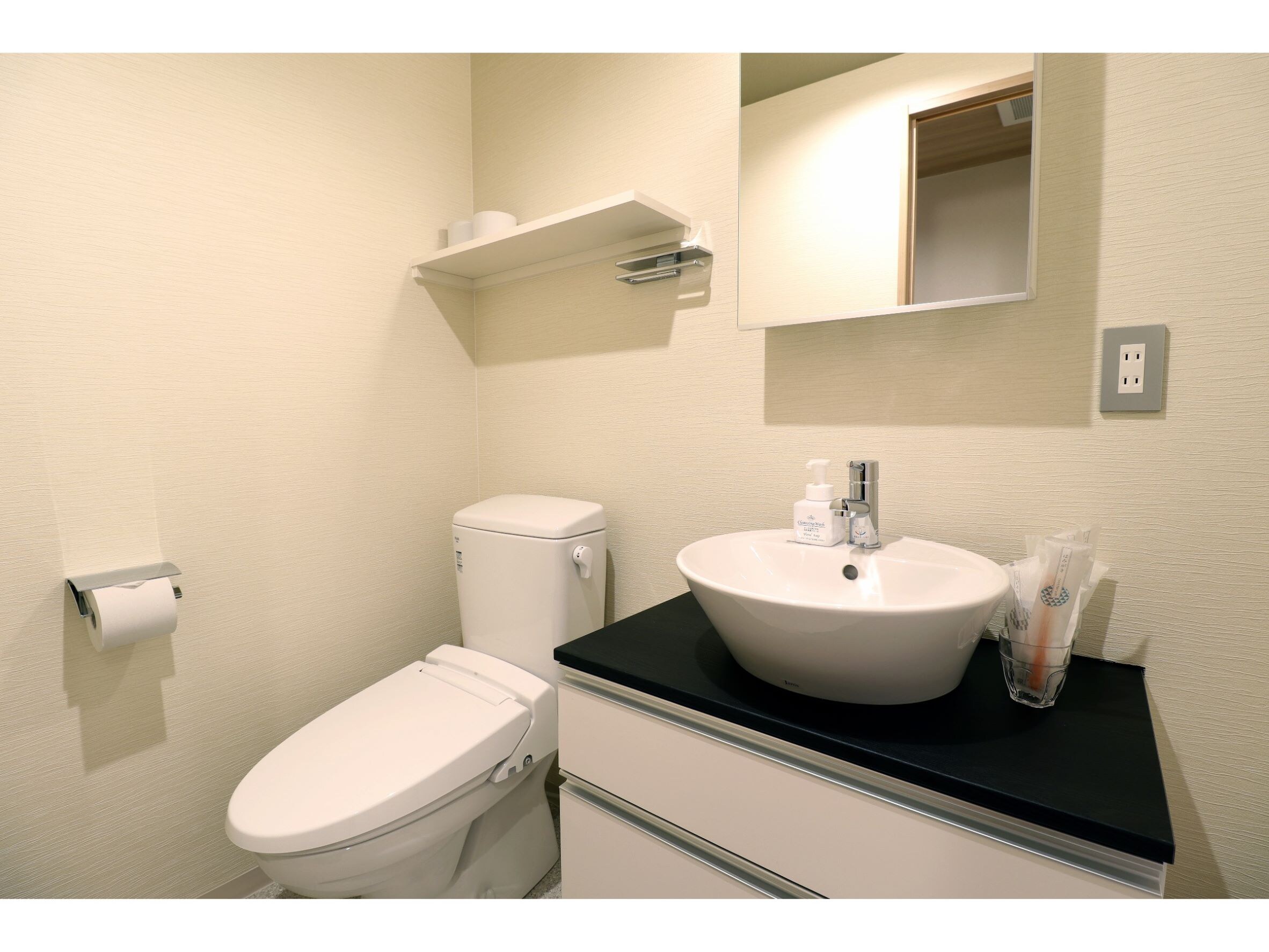 Separate sink and toilet