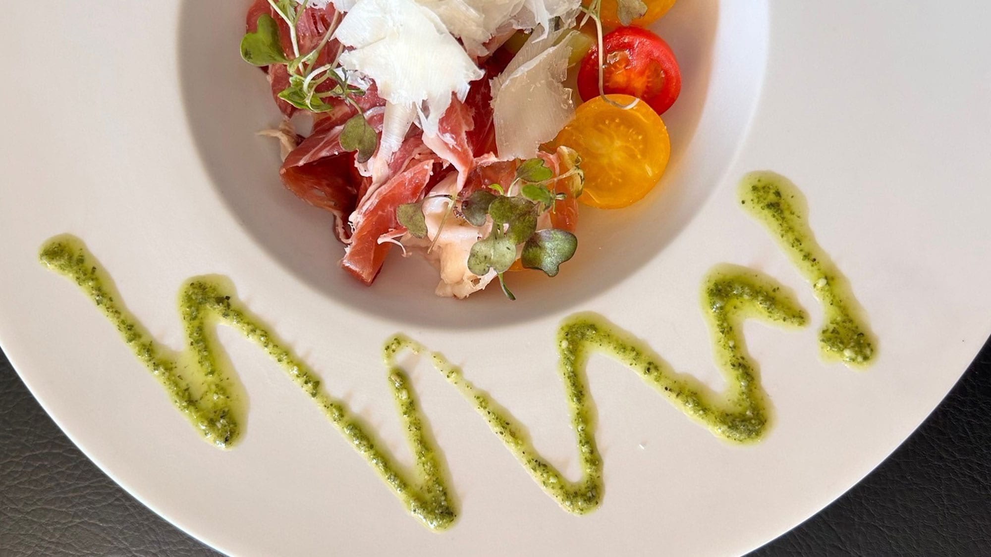 seasonal fruits and prosciutto