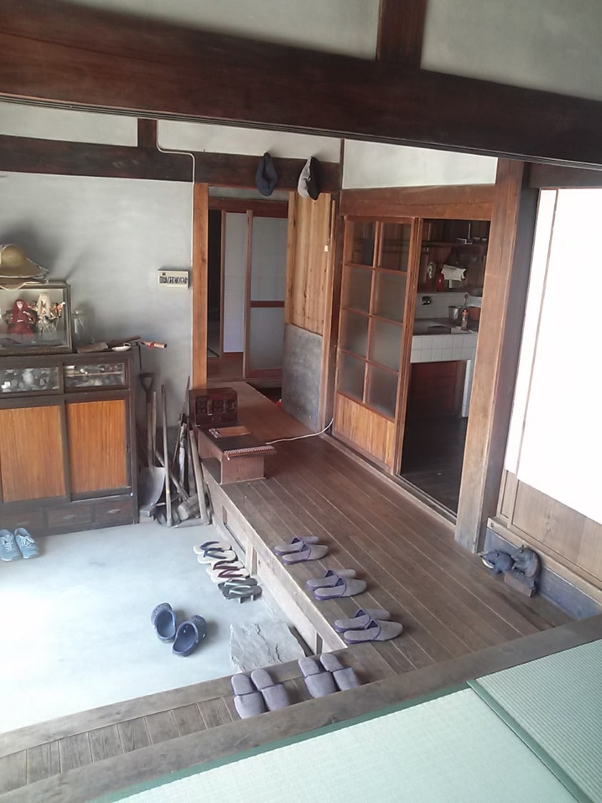 Inside the building.