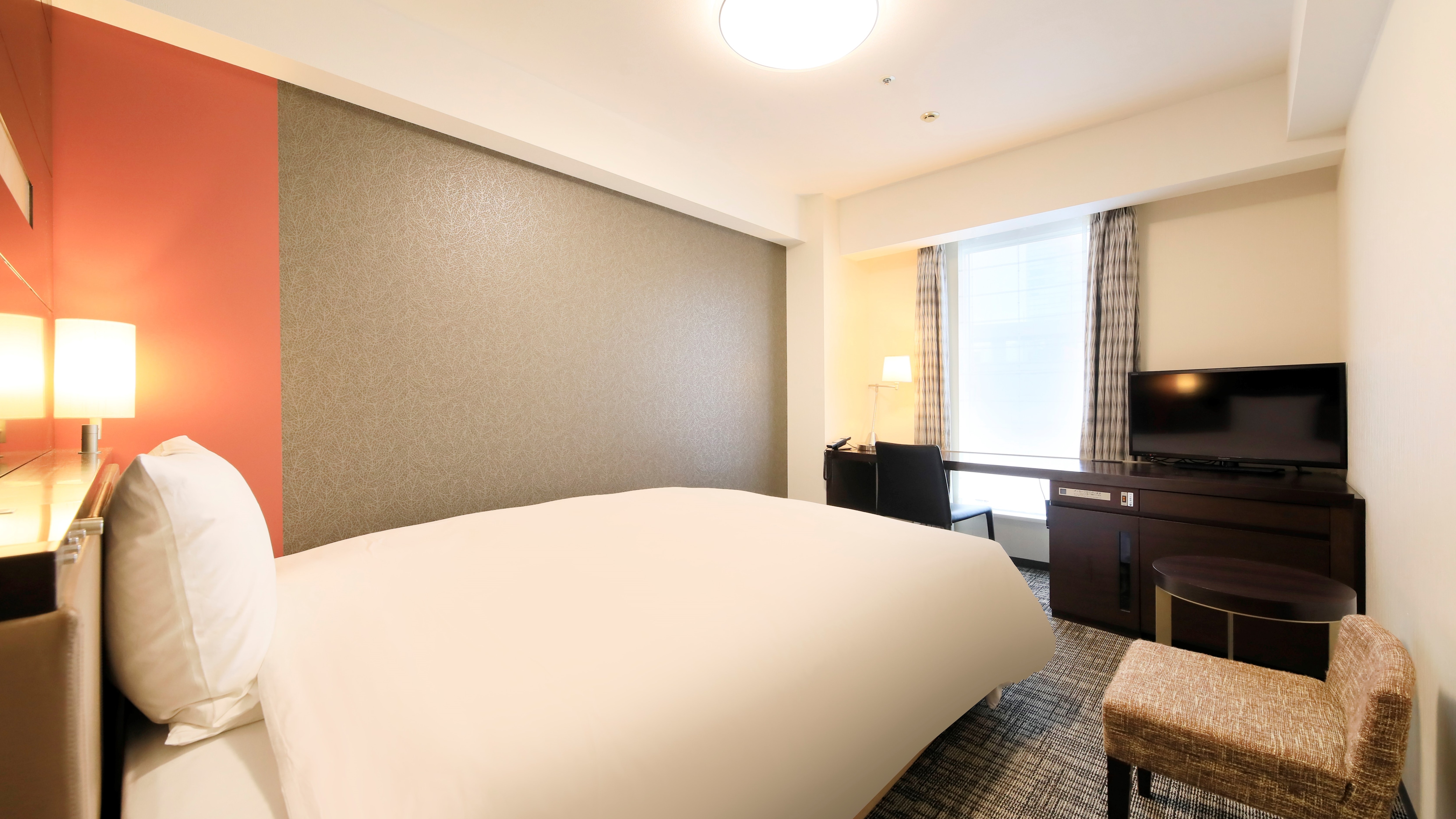 ■Kamar sedang■Luas kamar: 18,1㎡ Ukuran tempat tidur: 154×205cm