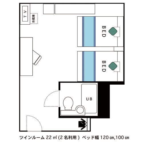 Floor plan (twin room)