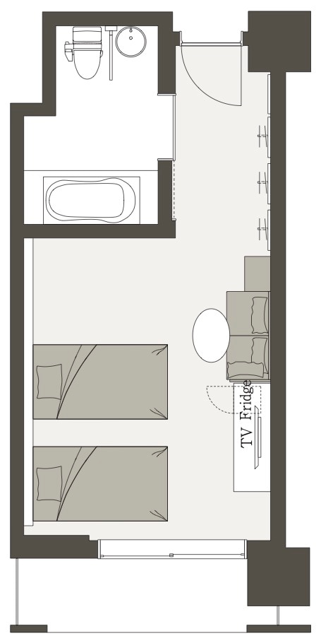 无障碍双床间(带沙发床)