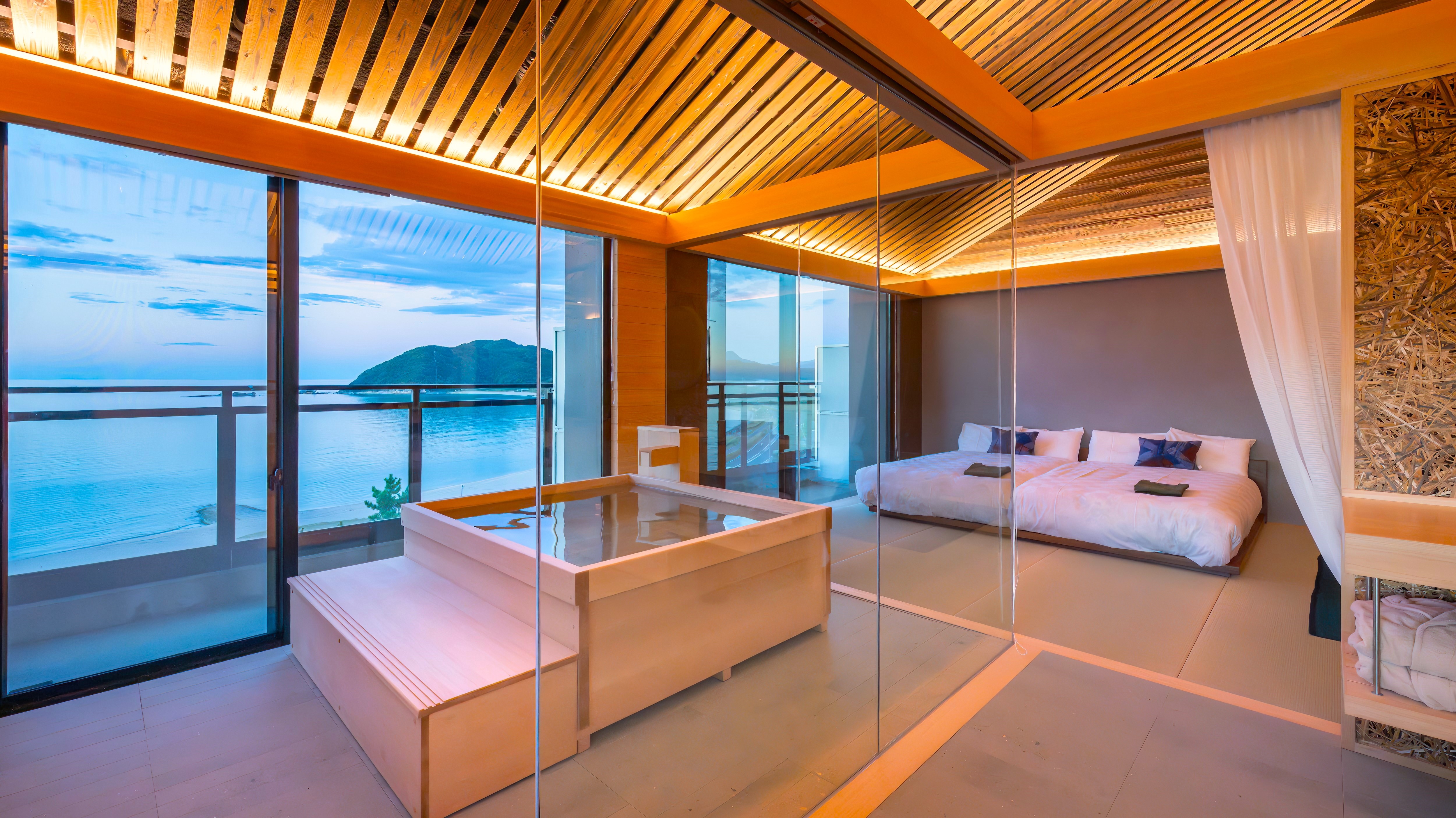 [Opening in the fall of 2012! "Betu-Raku"] Special room with hot spring observation bath with ocean view ◆ Luxury to be mesmerized by the vast Sea of Japan