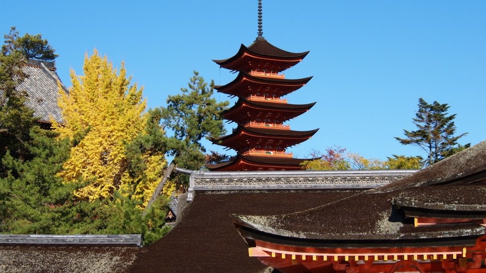 Inside Itsukushima Shrine