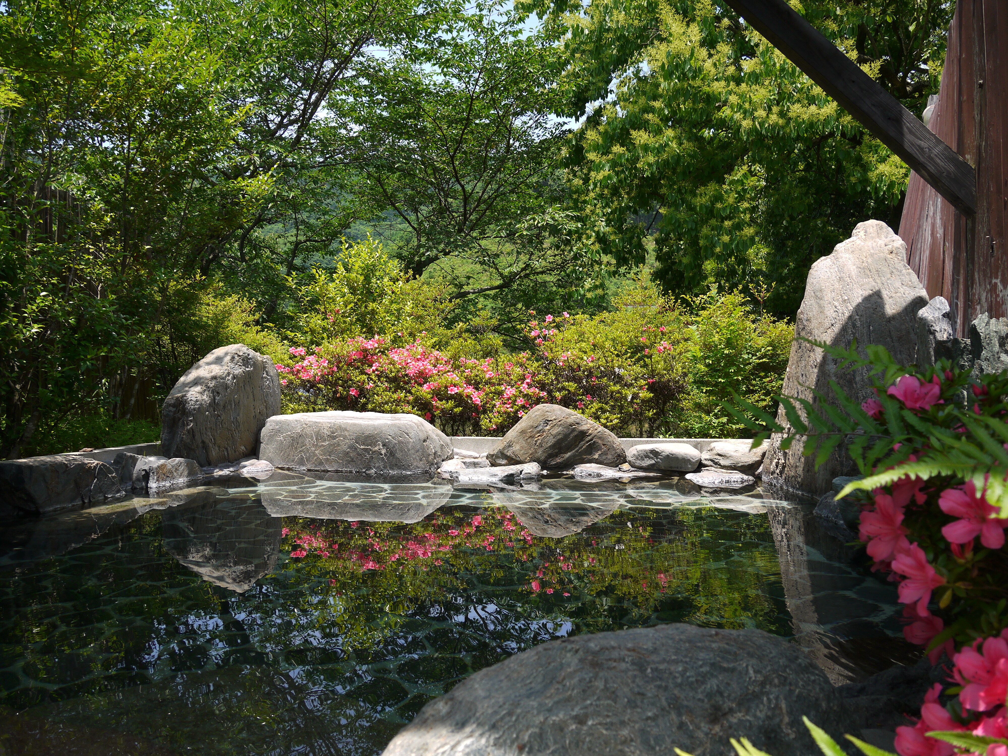 Open-air bath at a ryokan