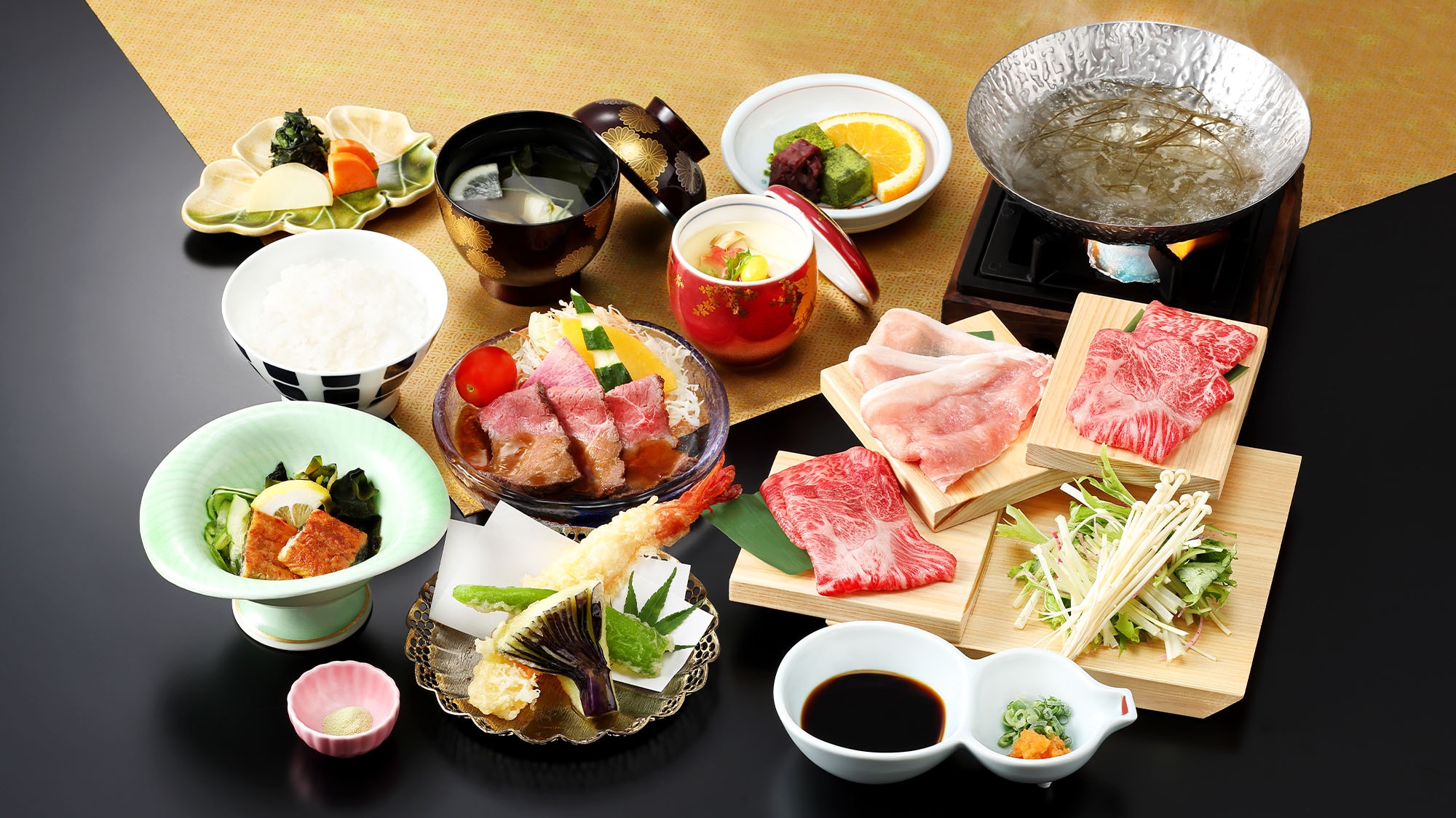 Paket Shabu-Shabu Daging Sapi Hitam dan Babi Persik ala Jepang