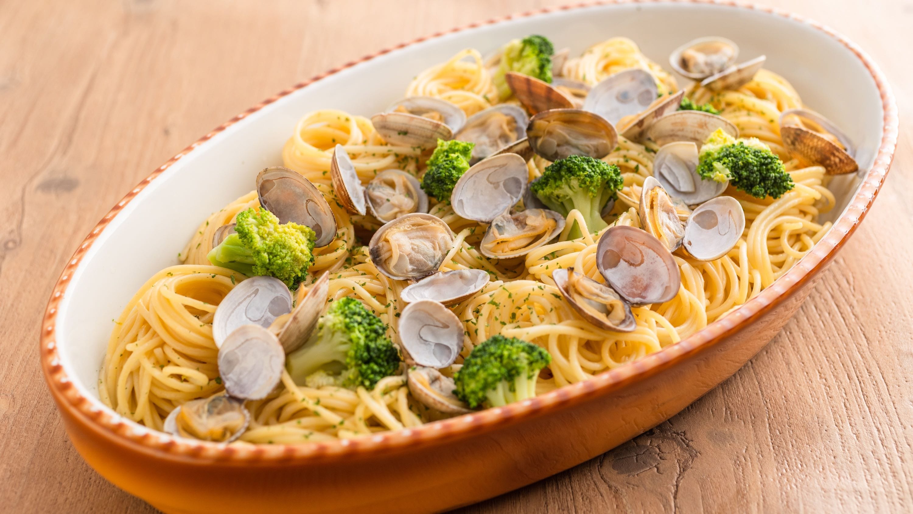 <春季自助餐>蛤蜊和但馬春季蔬菜意麵