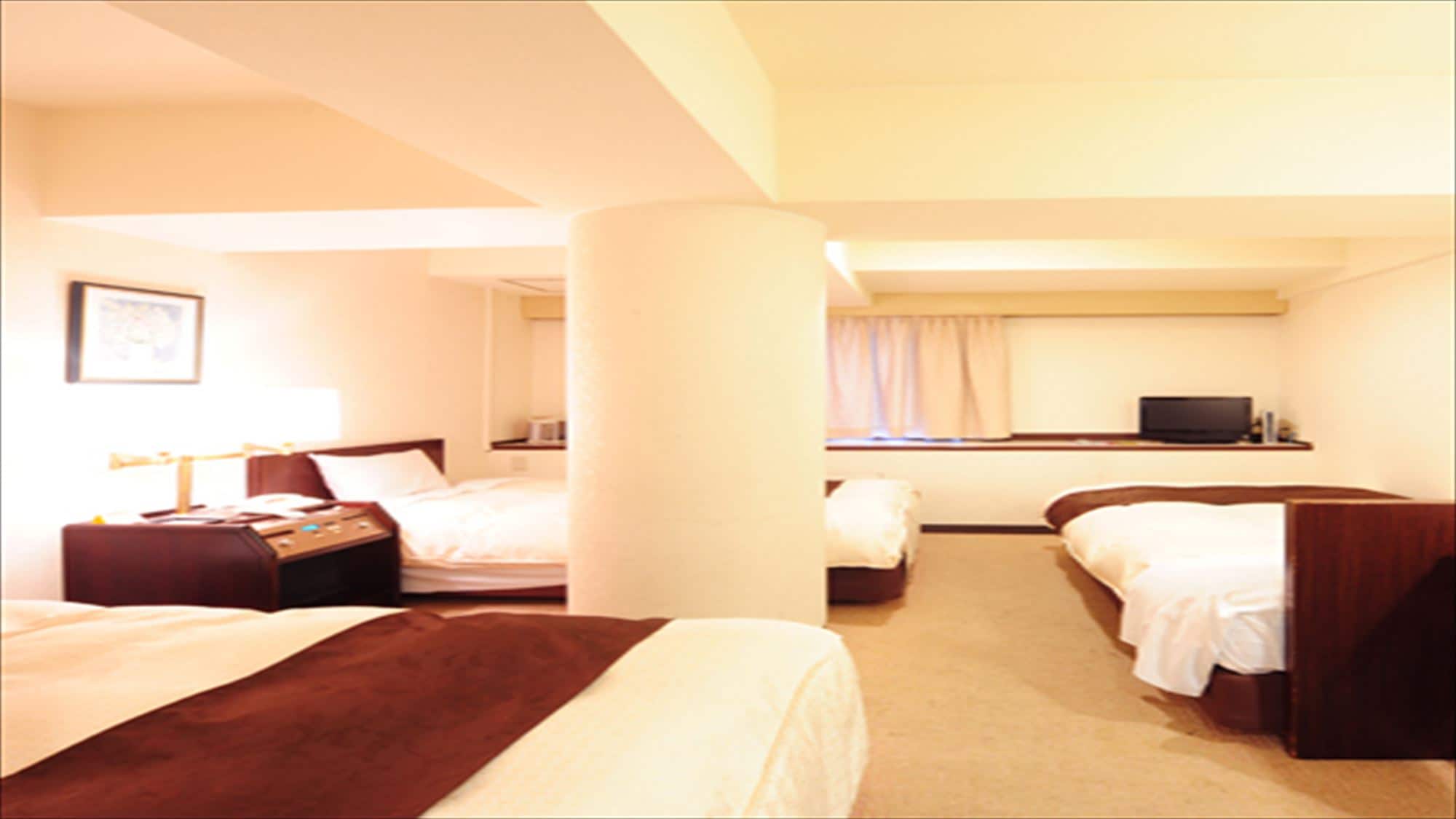 Triple room 23㎡ in size, 100cm in bed width