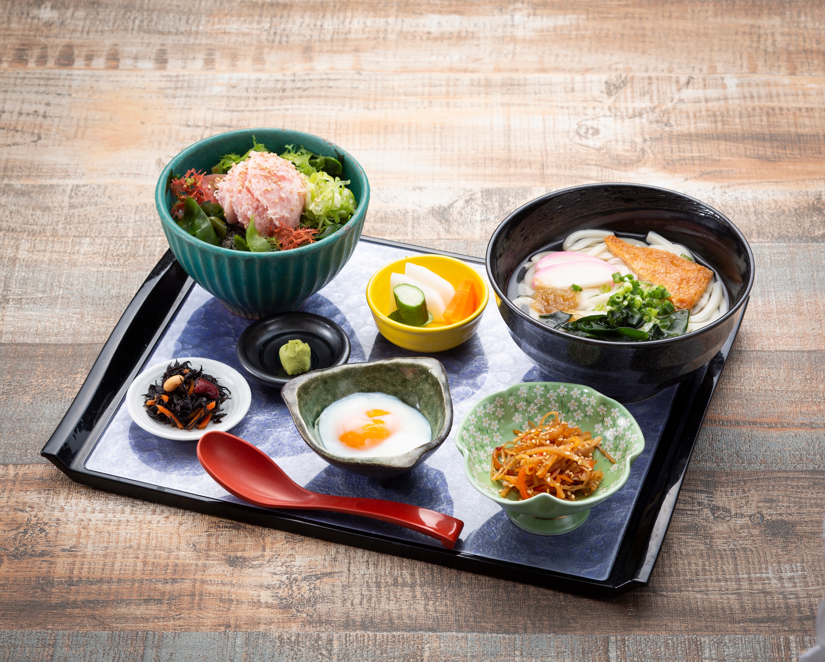 Negitoro rice bowl and udon set