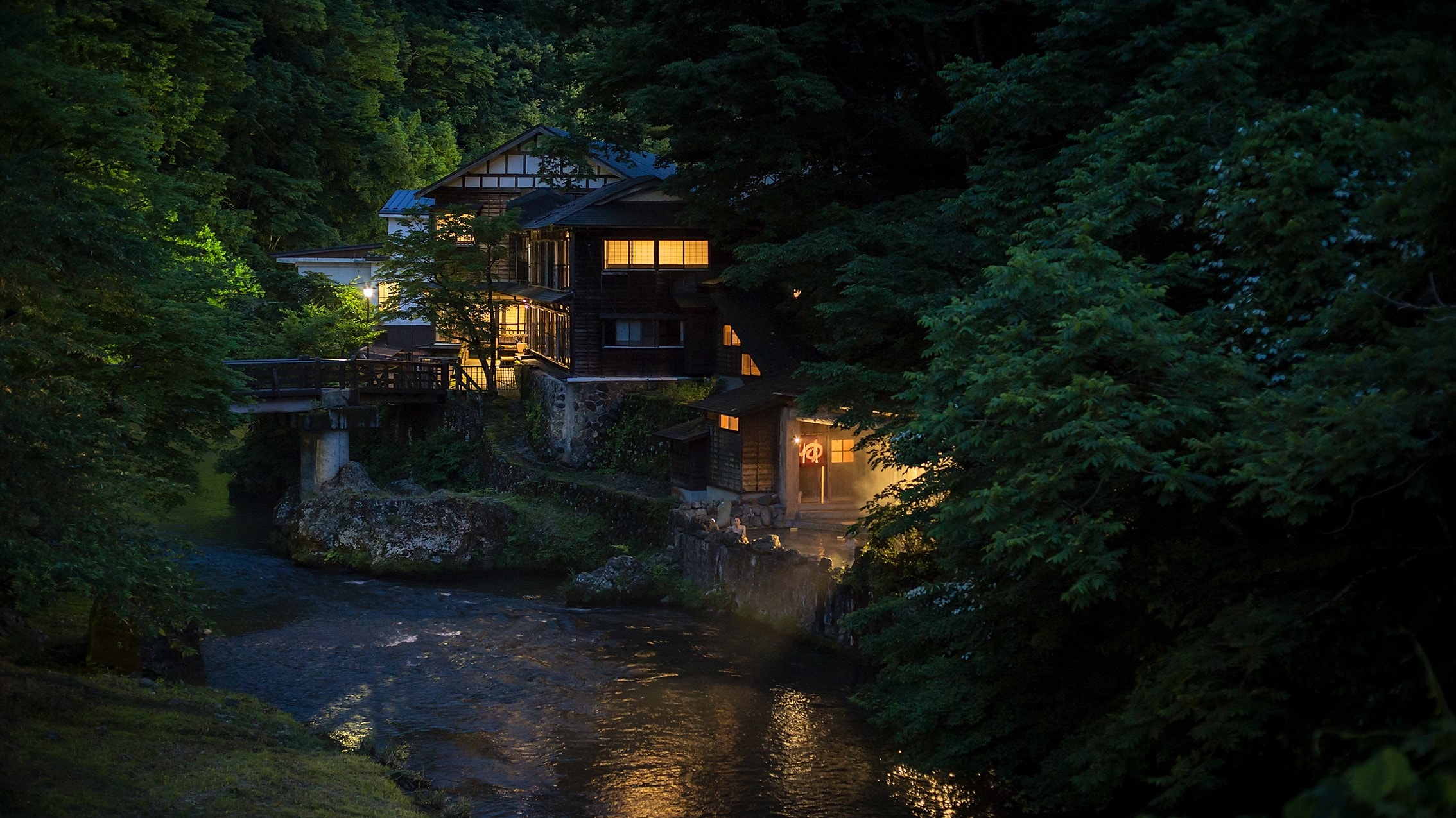 Osawa Onsen at night
