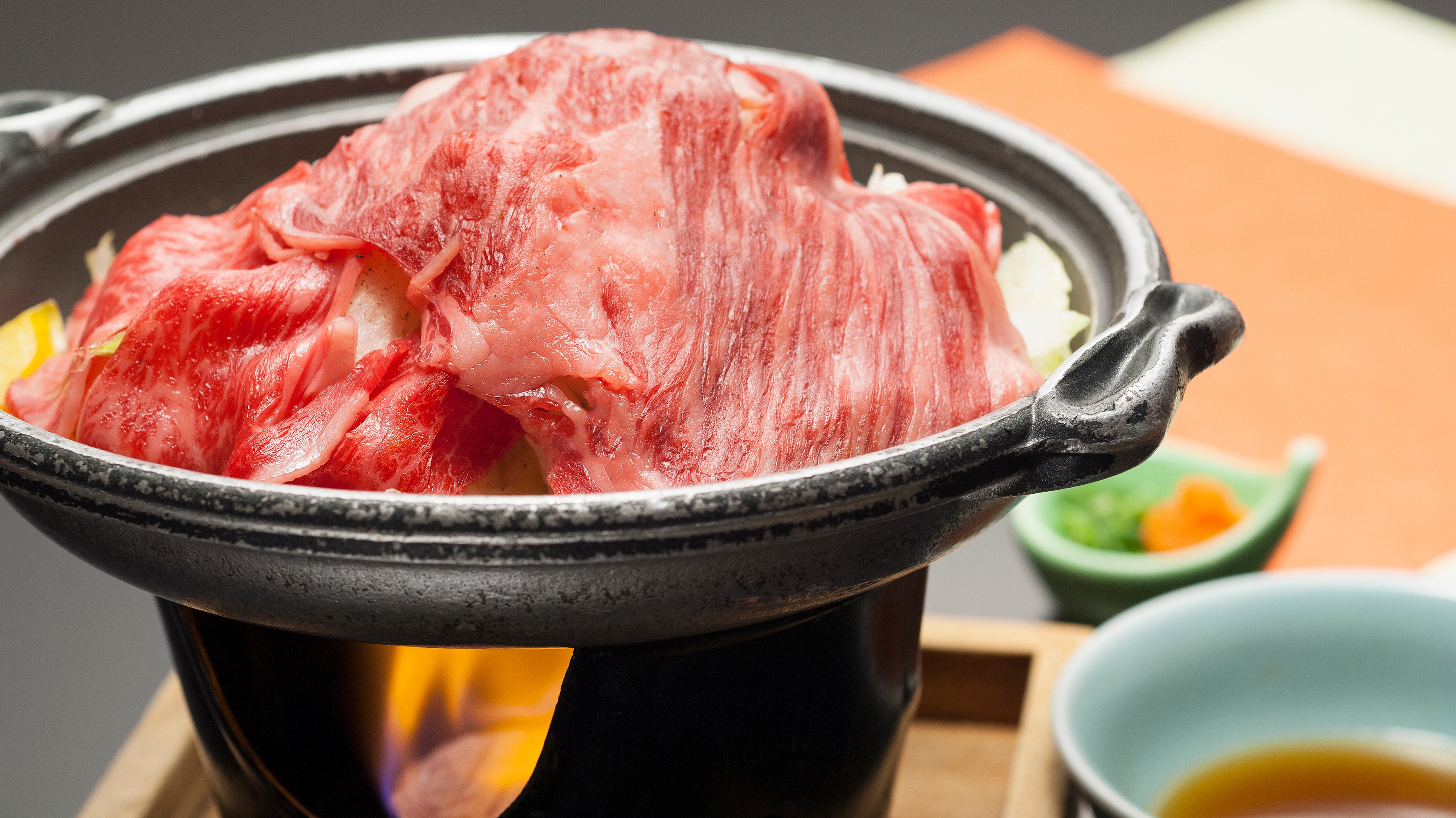 Dinner example: Grilled Fukushima beef shabu-shabu