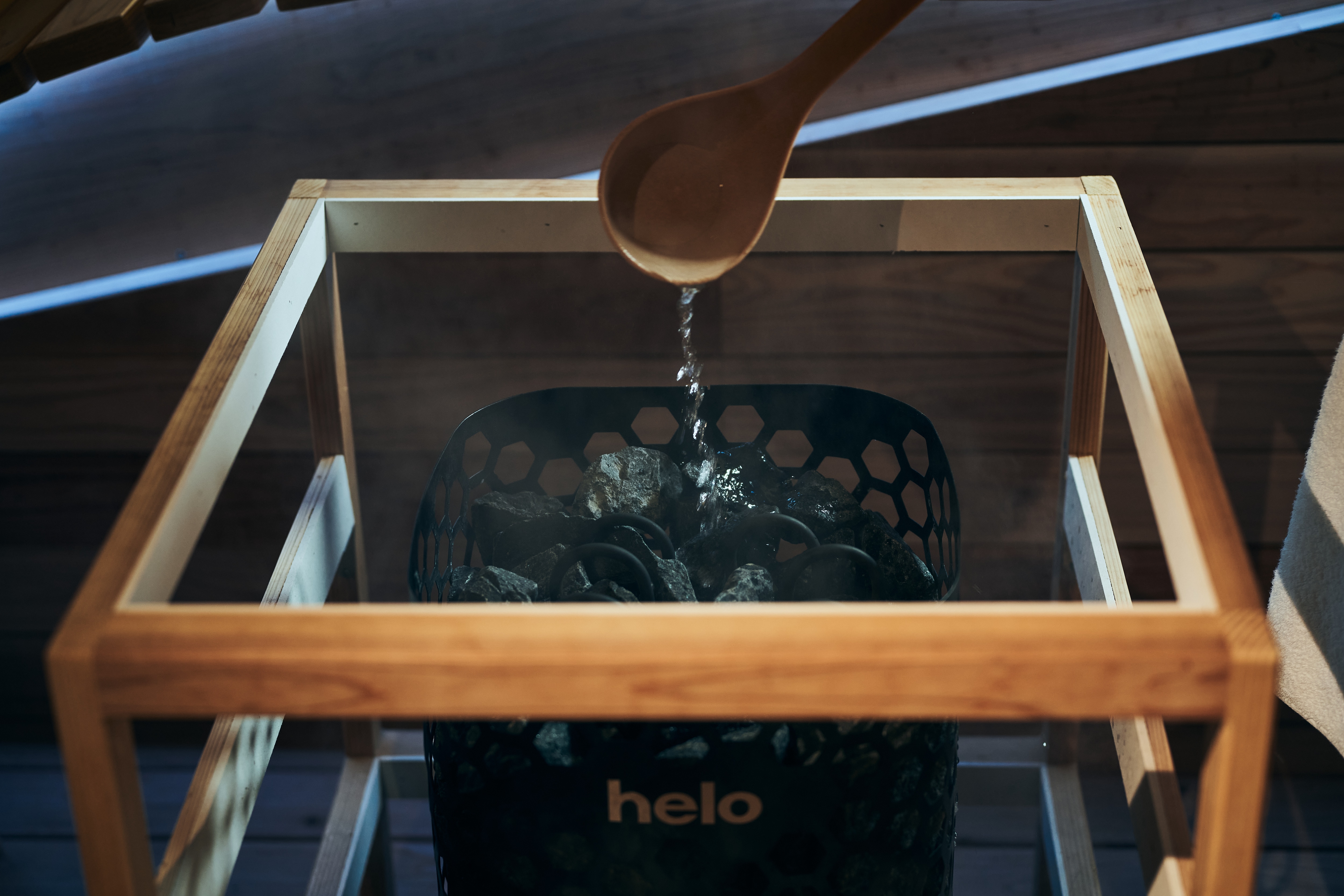 A luxurious moment in a private sauna