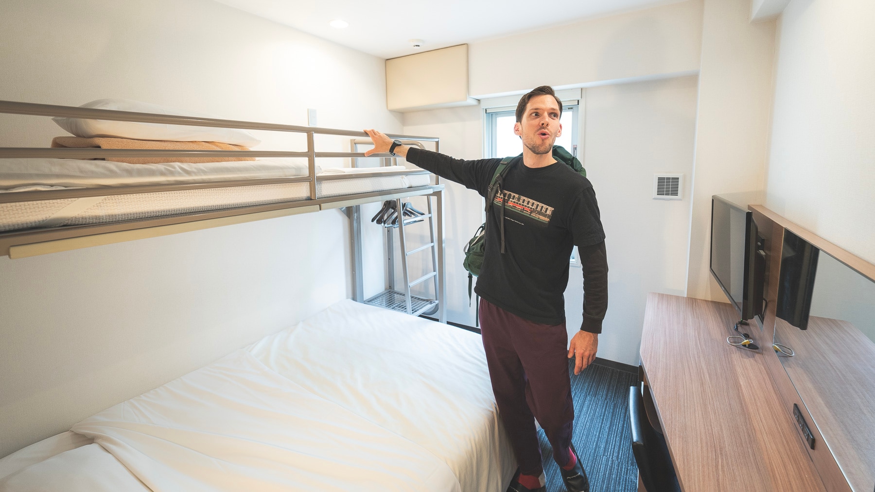 The loft area can also be used to store luggage.