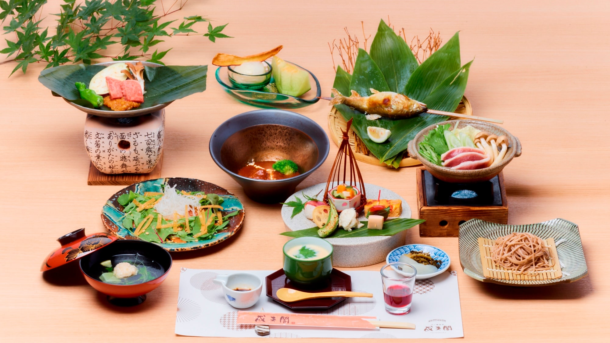 Creative kaiseki cuisine that changes with the seasons/menu example (bamboo)