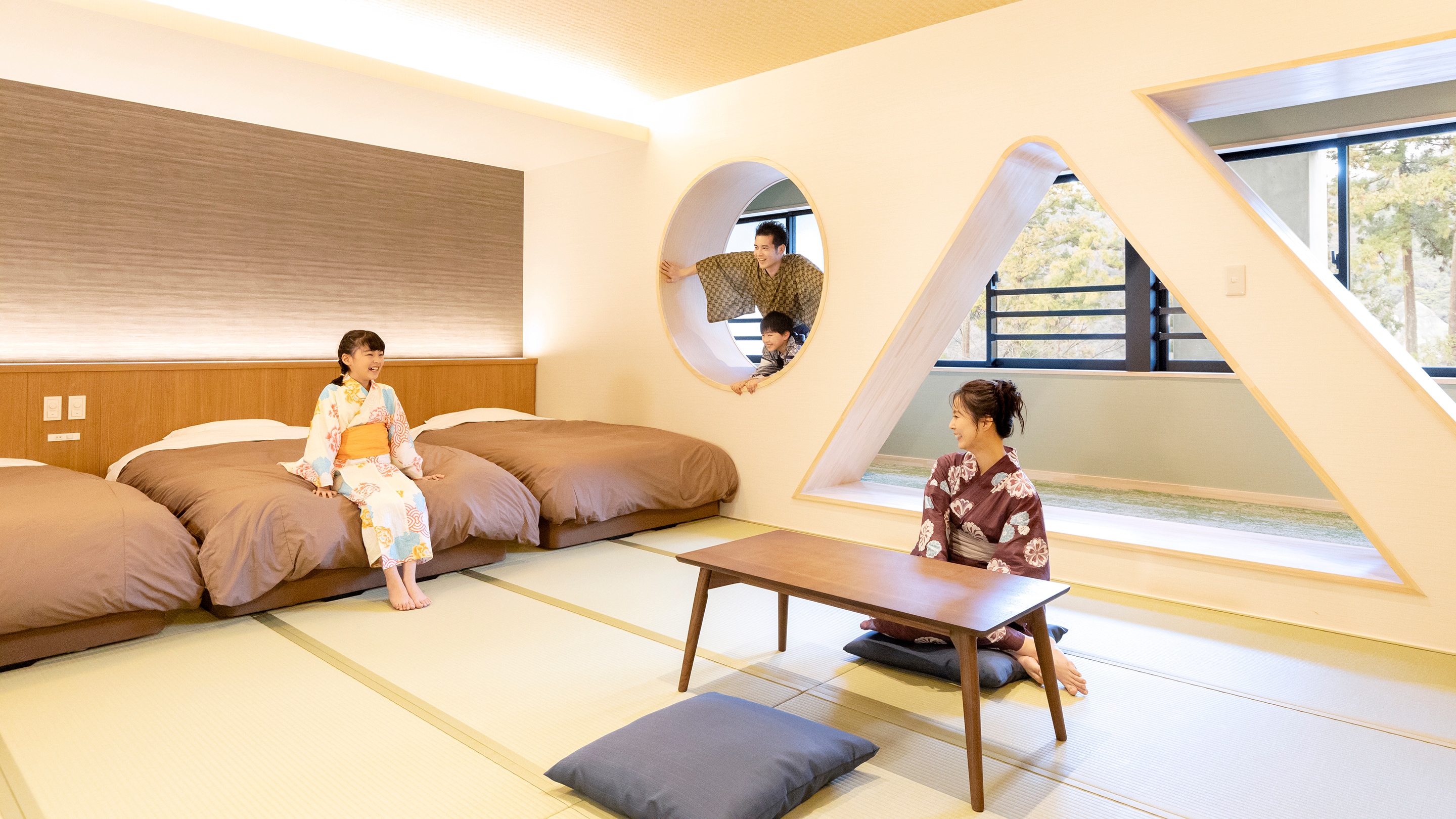 Kamar triple bergaya Jepang Superior *Contoh kamar tamu