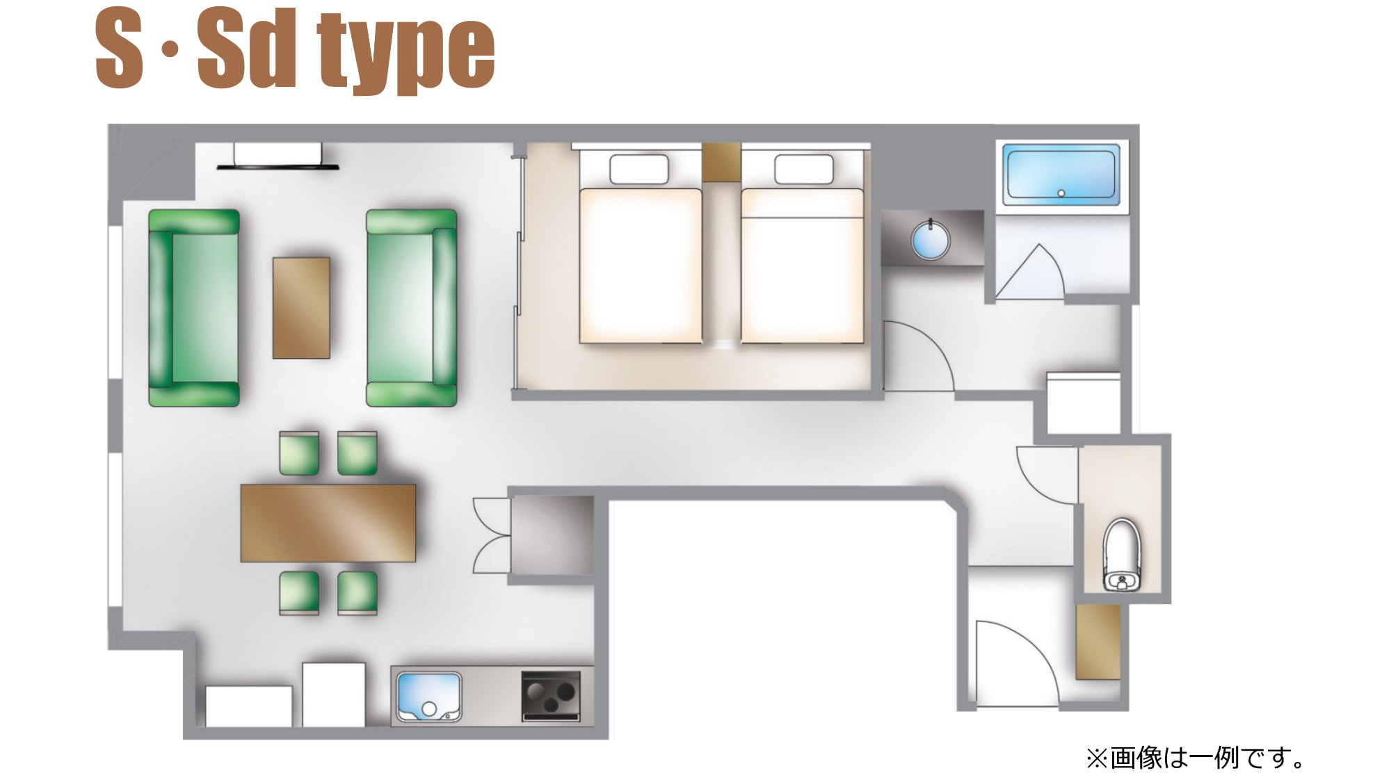 Standard room type floor plan *This is an example.