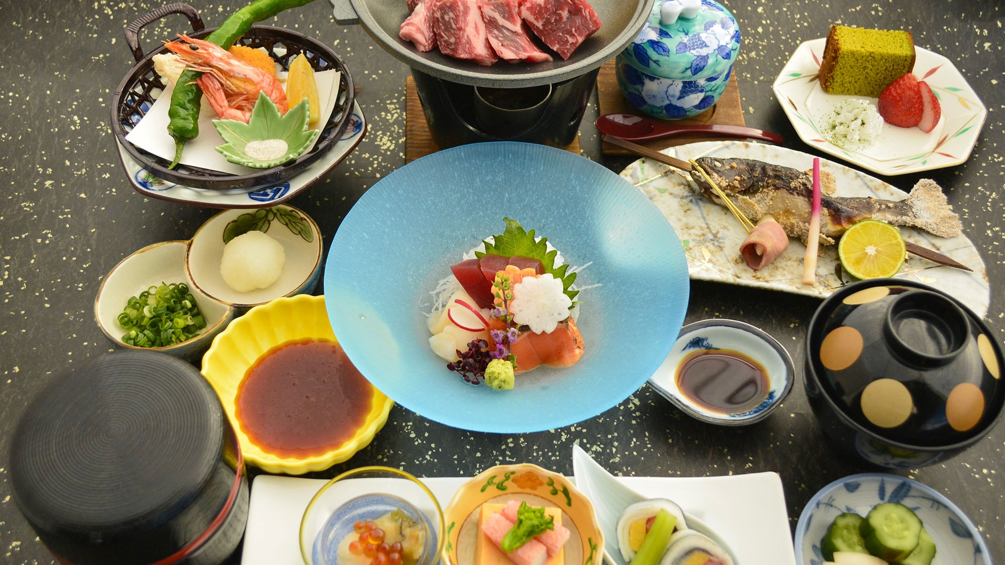 *[Meal example] Upgraded Japanese-style set meal with domestic beef dinner menu