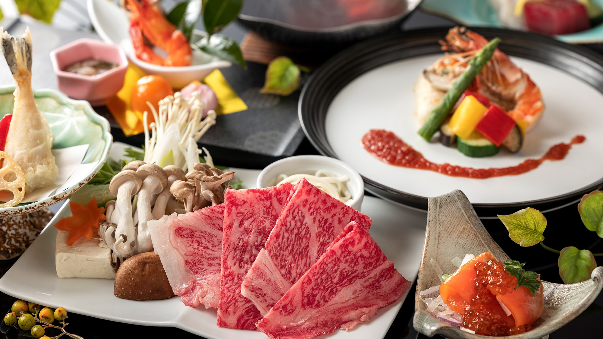 [Dinner example] Nagasaki Wagyu beef and seasonal kaiseki course *Image (subject to change depending on the season)