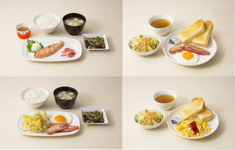 Japanese and Western morning set meal