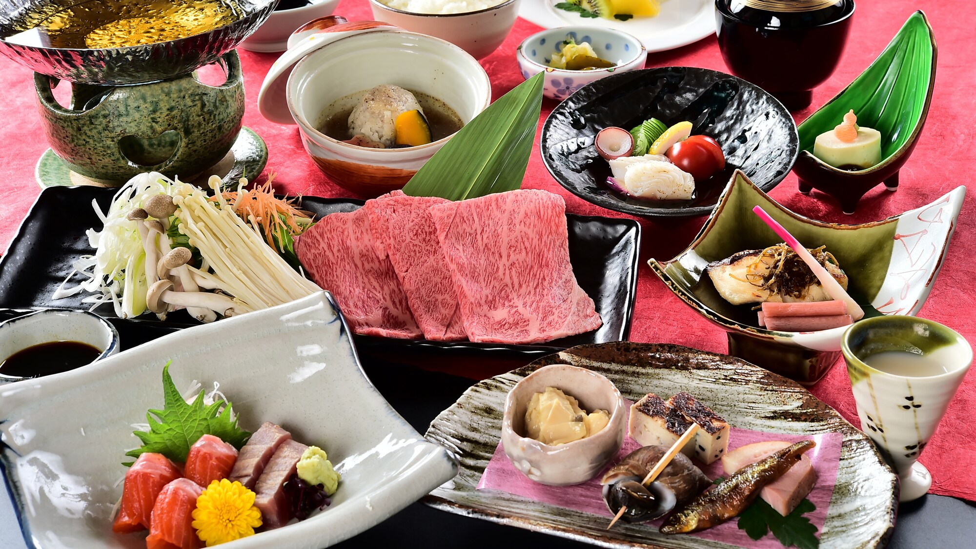 An example of a Japanese banquet
