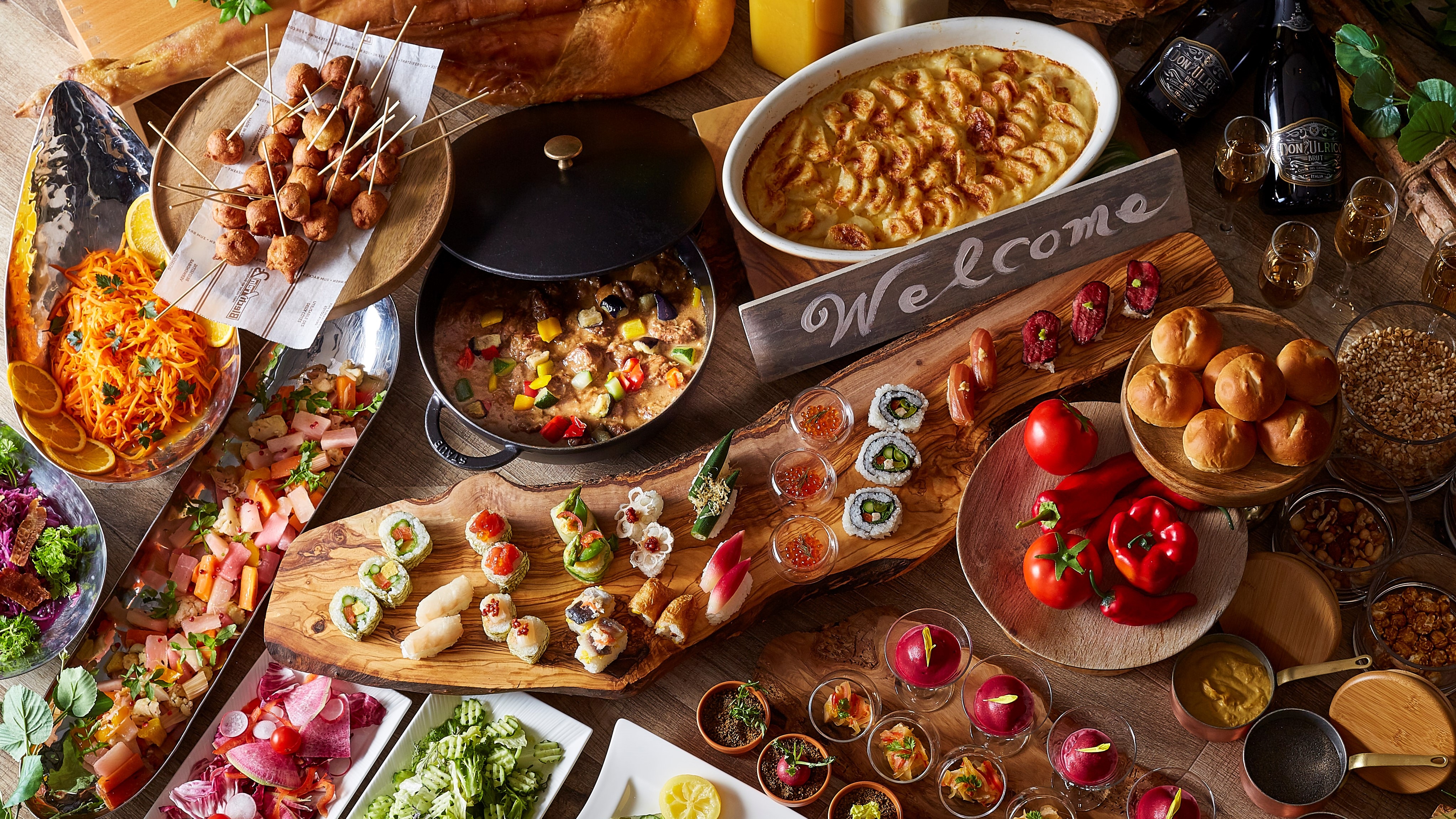 The breakfast buffet